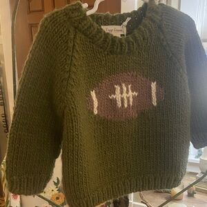 Kids Olive Green Football Sweater